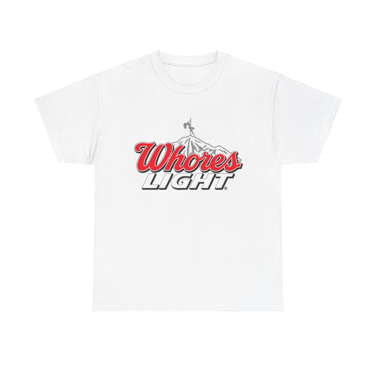 Graphic Tee — "Whores Light" Retro Logo T-Shirt
